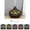 Humidifier Aromatherapy Essential Oil Diffuser Hollow Wood Grain Remote Control Ultrasonic Air Humidifier Cool with 7 Color LED 1