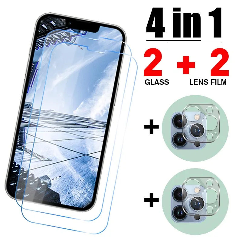 Закаленное стекло 4 в 1 для iPhone 13 Pro Max 12 11 объектива камеры Mini |