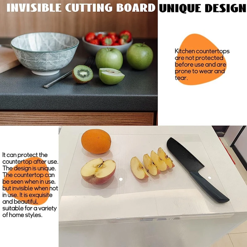 Clear Cutting Board For Kitchen, Acrylic Anti-Slip Cutting Board