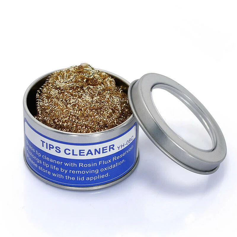 1pc Welding Soldering Solder Iron Tip Cleaner Cleaning Brass Wire Ball With Rosin Flux Cleaner Tool Soldering Repair Tools cool welding helmets Welding & Soldering Supplies