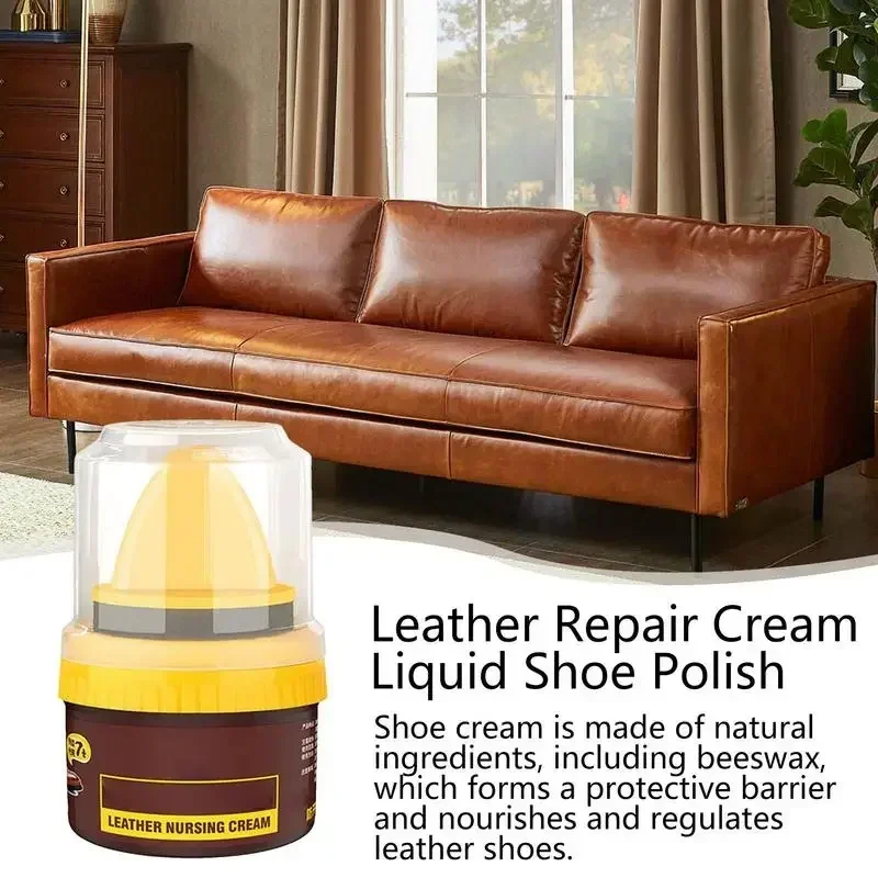 Car Liquid Shoe Polish Shoe Cream With Sponge Applicator Fade-Resistant Leather Repair Shoe Polish Cream To Restore Color Sofas 5