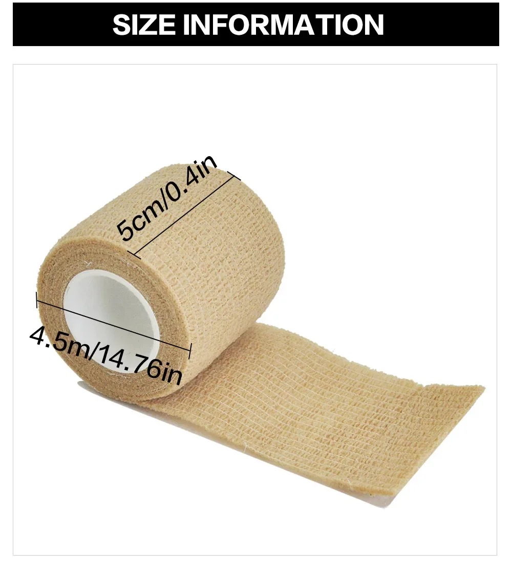 1/4 Stück 2,5/5/7,5/10 cm * 4,8 m Vlies elastische selbstklebende Bandage kohäsive Bandage für Sportbefestigung Finger Handgelenk Bein – Detail 7