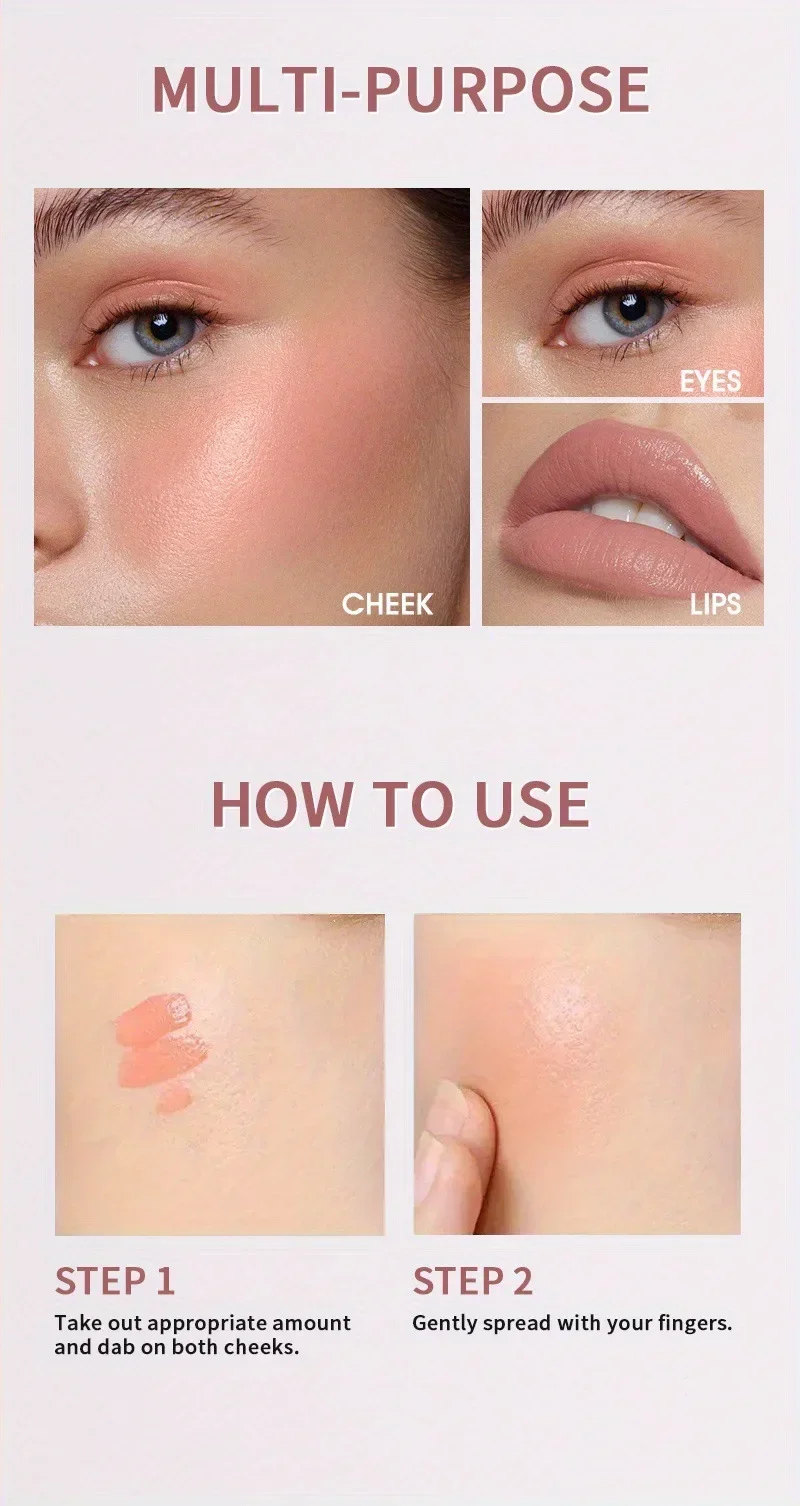 Radiant Glow Waterproof Liquid Blush Stick with Natural Contouring Finish