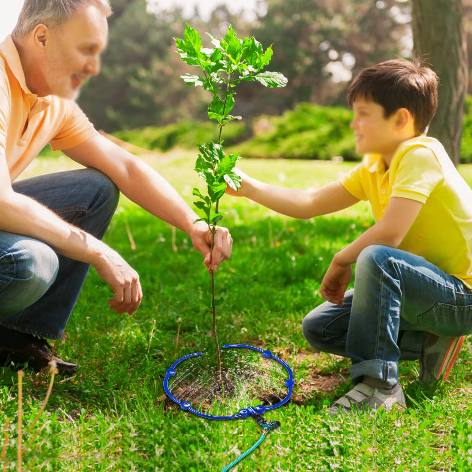 360 °Root Irrigator Sprinkler Ring, Irrigation Tool With Y-Shaped Hose Distributor, Suitable For Outdoor Trees And Garden Plants