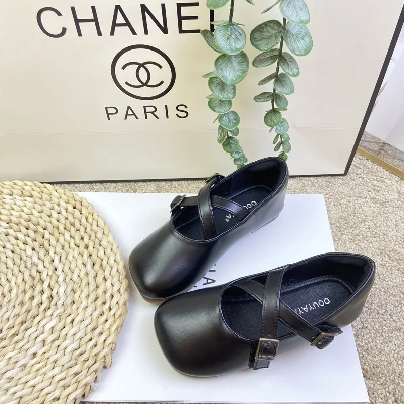 

Children Princess Leather Shoes Casual Baby Black Girls Fashion Korean Style Soft Kids Toddlers Non-slip Single Shoes Mary Janes