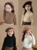 1-9Years Toddler Kids Turtleneck Long Sleeve Base Tops Infant Soft Full Tees Children Solid t Shirt 1