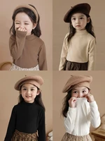 1-9Years Toddler Kids Turtleneck Long Sleeve Base Tops Infant Soft Full Tees Children Solid t Shirt 1