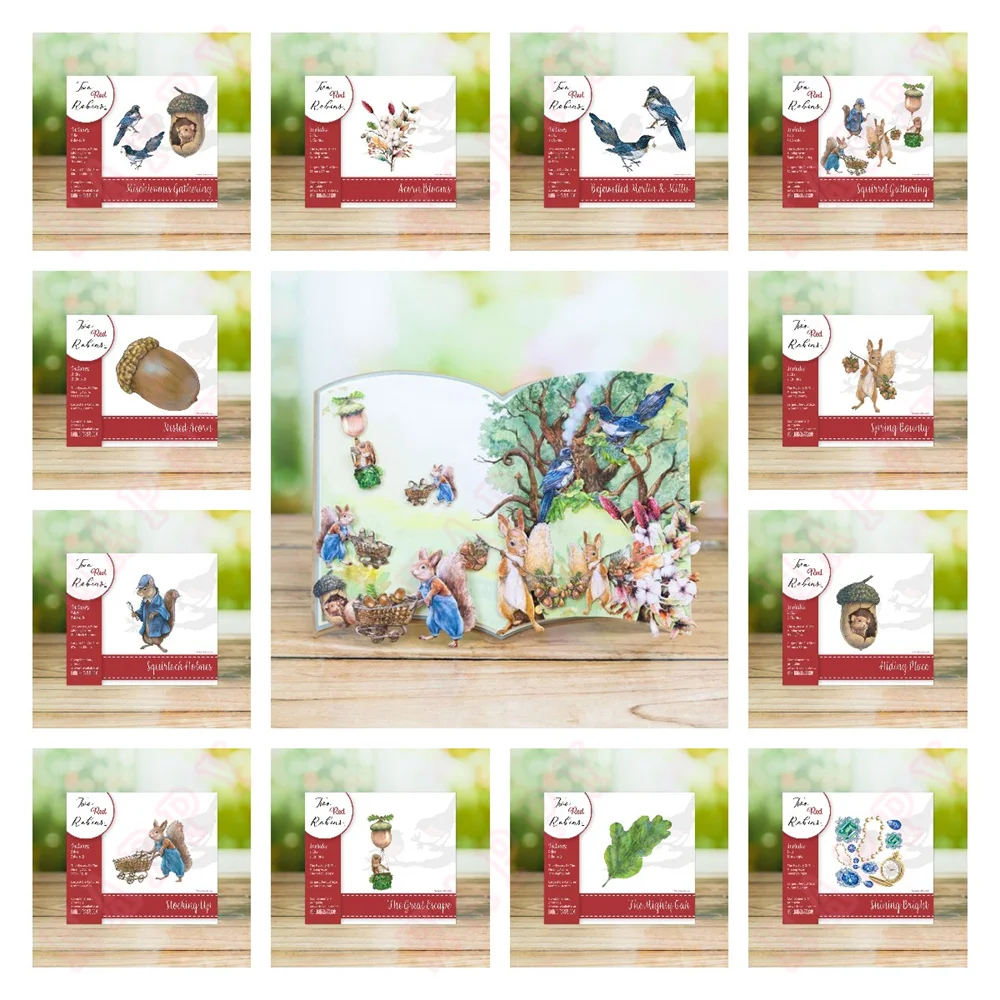 

Bejewelled Squirlock Homes Shining Nested Acorn Metal Cutting Dies Scrapbook Make Card Album Diy Craft Template Decoration 2024