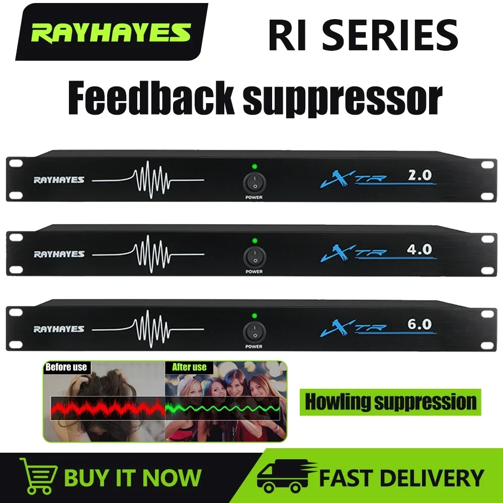 Rayhayes Audio Feedback Suppressor Processor Conference Microphone System 6 In 6 Out For Stage And Ktv