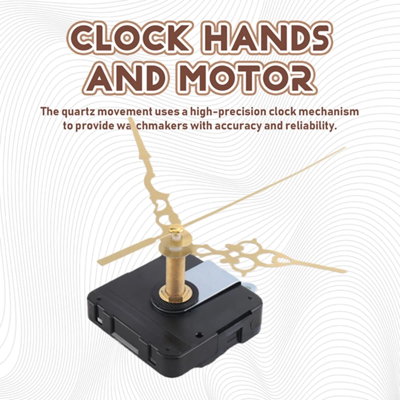 3Pcs Long Shaft Quartz Clock Movement Mechanism 5 Pairs Hands Numerals Kit DIY Clock Parts Replacement 31Mm wall clock movement quartz clock movement clock accessory kit