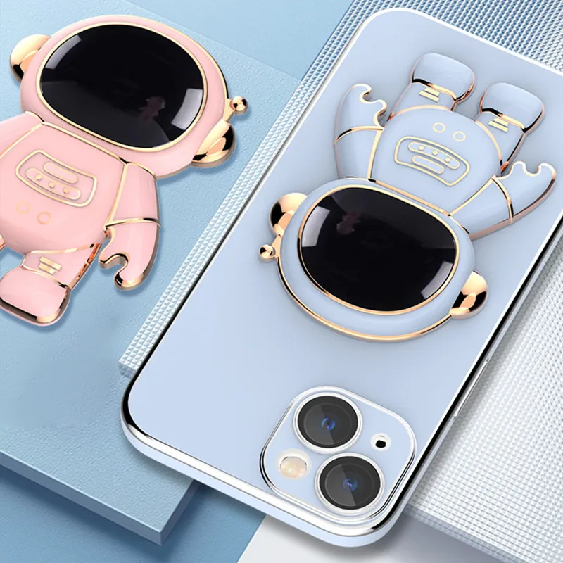 Astronaut Fold Stand Case For Samsung Galaxy A52 A53 A73 A72 A71 A70 A51 A50 A12 A23 A33 A10 A20S A21S A22 A02 M12 F22_voghion.com