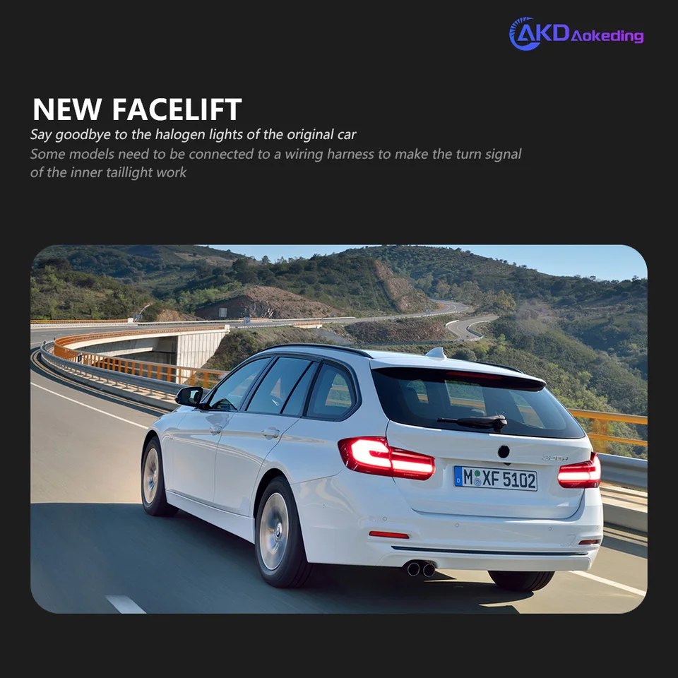 3D LEDテールライト,車の付属品,BMW 3シリーズ,Touring,320d,330d,Drl