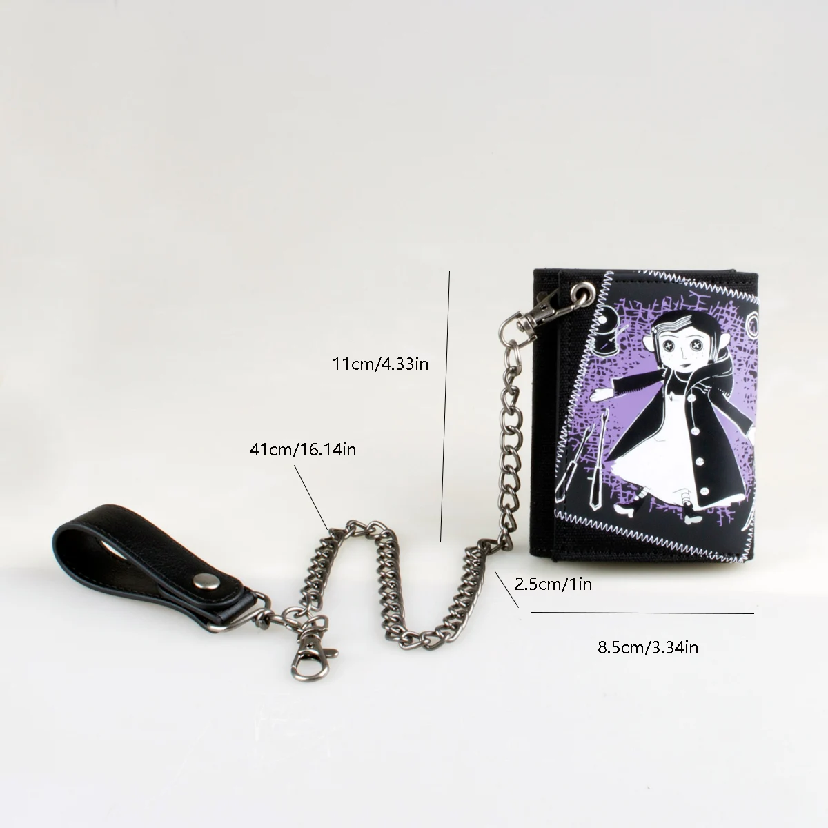 High-Quality Tri-Fold Chain Wallet Stylish Individual Card Holder with ID Windo