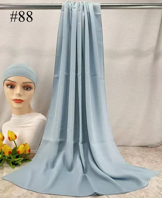 Mini Hijab Modal avec sous-bonnet – Ensemble Basique Extensible, Foulard Fin et Respirant, Protection Solaire, Voile 165*50cm