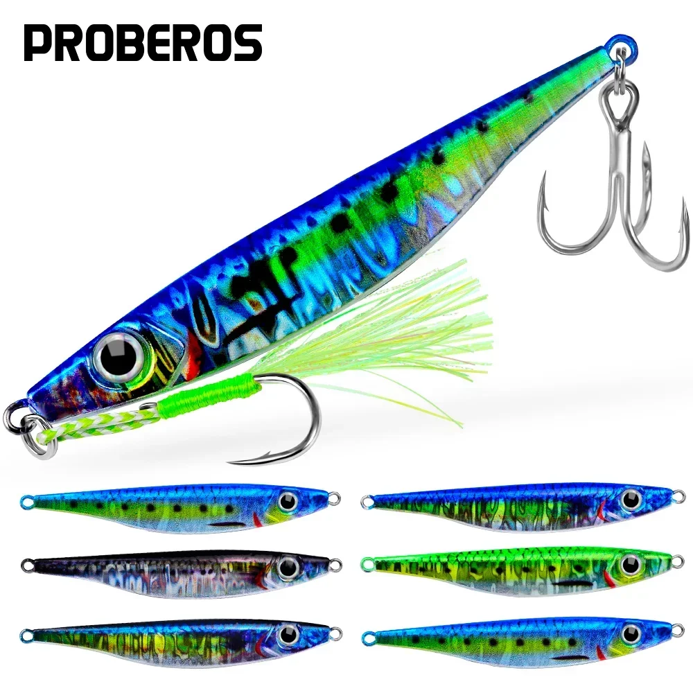 PROBEROS 5 Stück gemischte Farben Metall Jig Angelköder 10 g 17 g 21 g 28 g 40 g Salzwasser Süßwasser Kunstköder Angelzubehör
