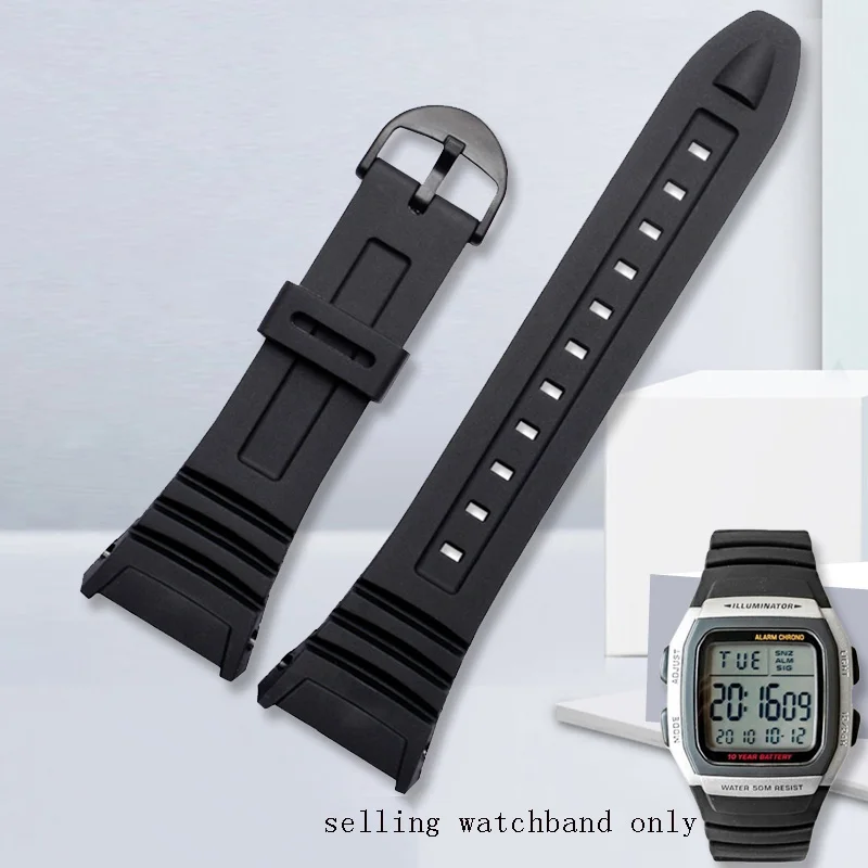 

Силиконовый ремешок для часов Casio 3239 Вт-96H-1A 2A 9A, электронные часы, выделенный ремешок, черный мужской спортивный водонепроницаемый резиновый браслет
