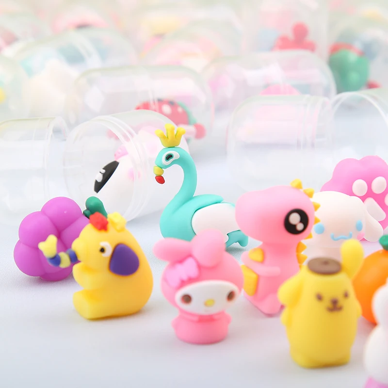 Popular Kids Toys 10pcs Random Capsule Toys for Egg Twisting Machine Capsule Toys Cap of a Pen Figure Mini Toys for Kids Gift 4
