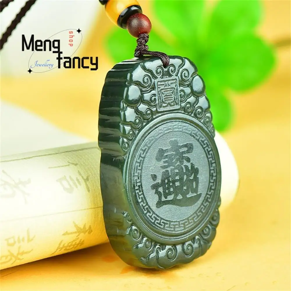 Natural Hetian Green Jade Auspicious Clouds Make Money And Gain Treasure Pendant Simple Exquisite Best Selling Fashion Jewelry