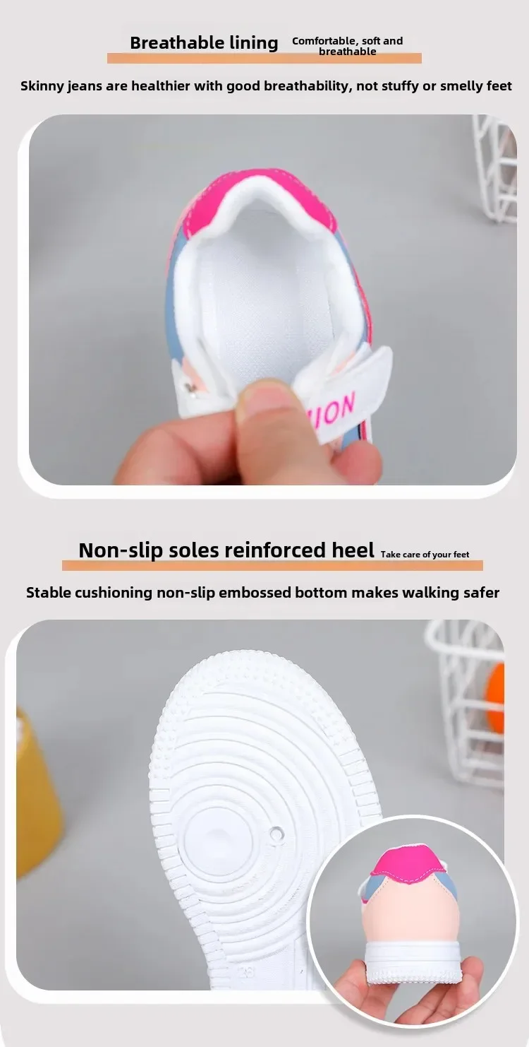 Girls Purple Non-Slip Sneakers - Casual Breathable Outdoor Running Shoes