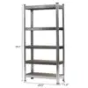 5 Tier Heavy Duty Steel Shelving Unit 11.8"W X 29.5"D X 59"H Garage Storage Rack Silver Simple Practical Design Rust Resistance 4