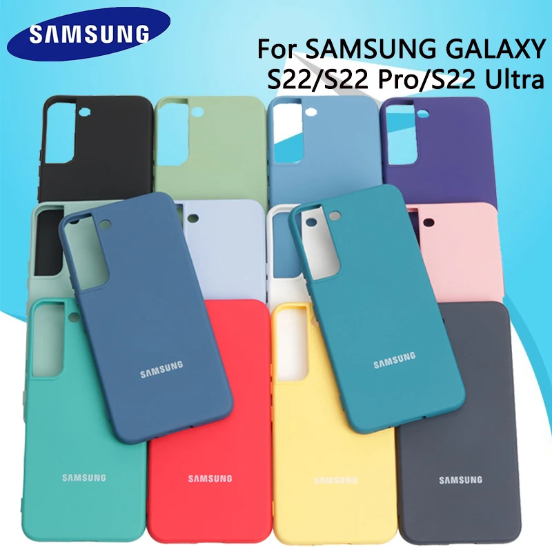 s22 ultra case Samsung S22 Silicone Cover Soft Liquid Silicone Office Solid color Style Case for Galaxy S22 S22 Plus S22 Ultra S22pro With Logo galaxy s22 ultra leather case