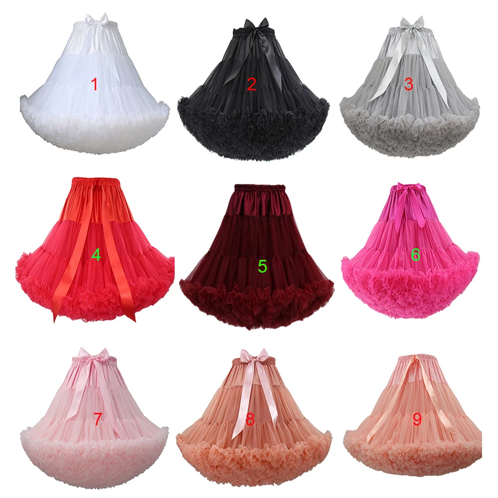 Petticoat skirt petticoat underskirt lolita petticoat tulle tutu skirt Knee Length Women's Soft Puffy Tulle Petticoats Lolita Ballet Dance Pettiskirts Costume Tutu Skirts Layered Underskirt 55CM Long