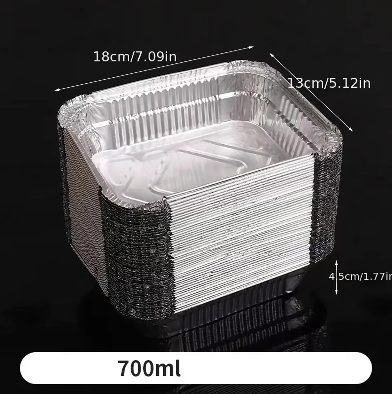 thumbnail image 1 of 25/50 piezas de moldes desechables para hornear de aluminio, utensilios de cocina para hornear pasteles, pan, pastel de carne, moldes de aluminio para llevar, recipientes de almacenamiento para cocina, 1 of 5