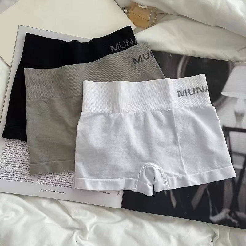 High Waist Panties Seamless Letter Shaping Butt Lifting Pants Boxer Briefs Mid-Waist Tummy Control