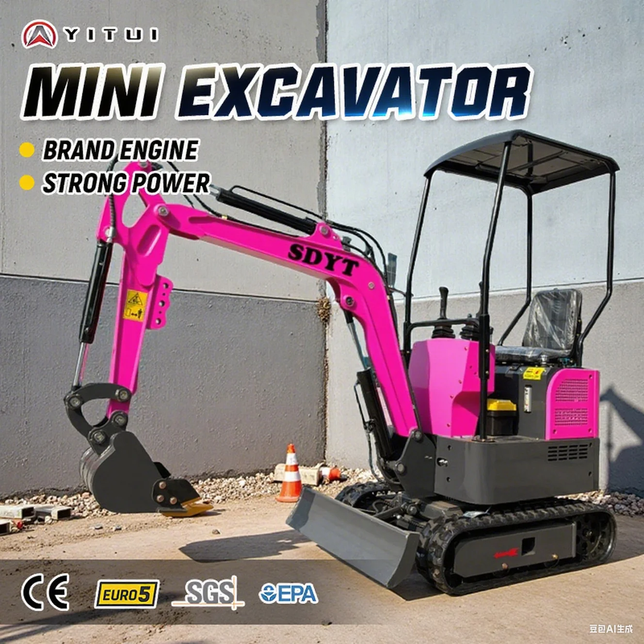 YITUI 1.5 Ton Mini Excavator, Customized Variety, EPA Euro 5 Certified, Multiple Attachments for Farms - Image 3