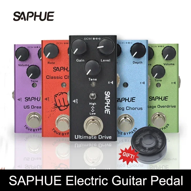 Saphue Chitarra Elettrica A Pedale Vintage Overdrive/Distorsione Crunch/Distorsione/Us Sogno/Classic Chorus/Vintage Phase/Digital Delay