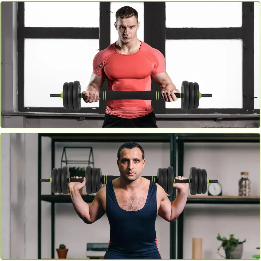 4-In-1 Adjustable Dumbbell Set - Dumbbell/Barbell/Kettlebell/Push Up Stand for Home Gym