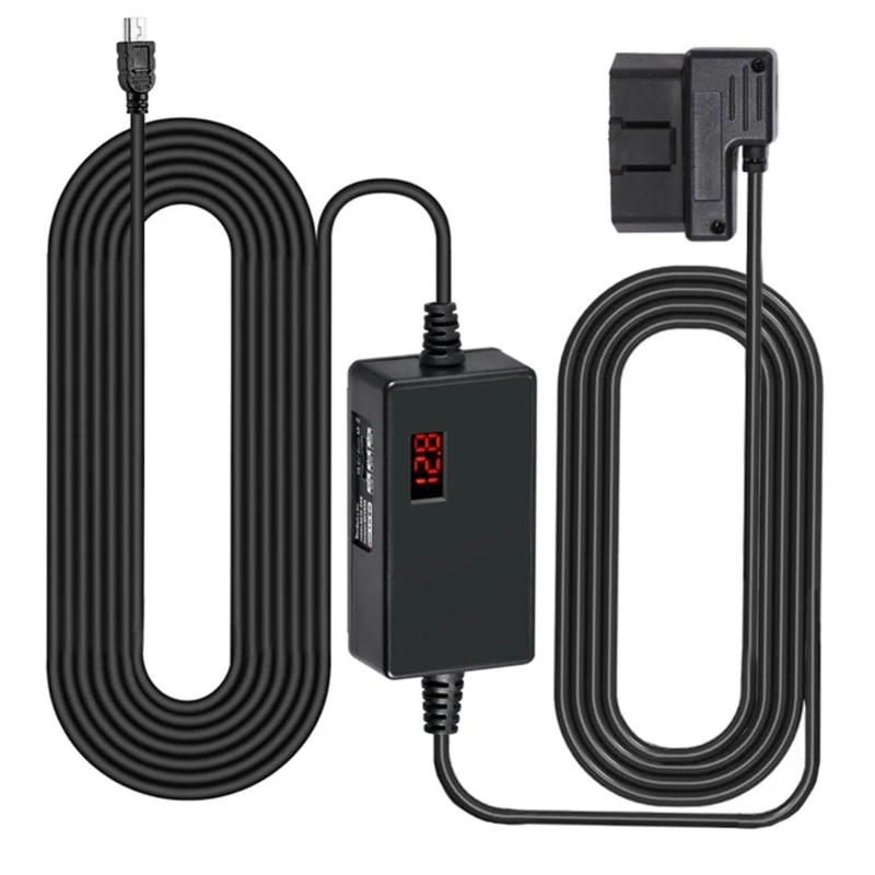OBD Power Cable for Dashing Camera OBD to USB C/USB Adapter 12-24V to 5V 3A