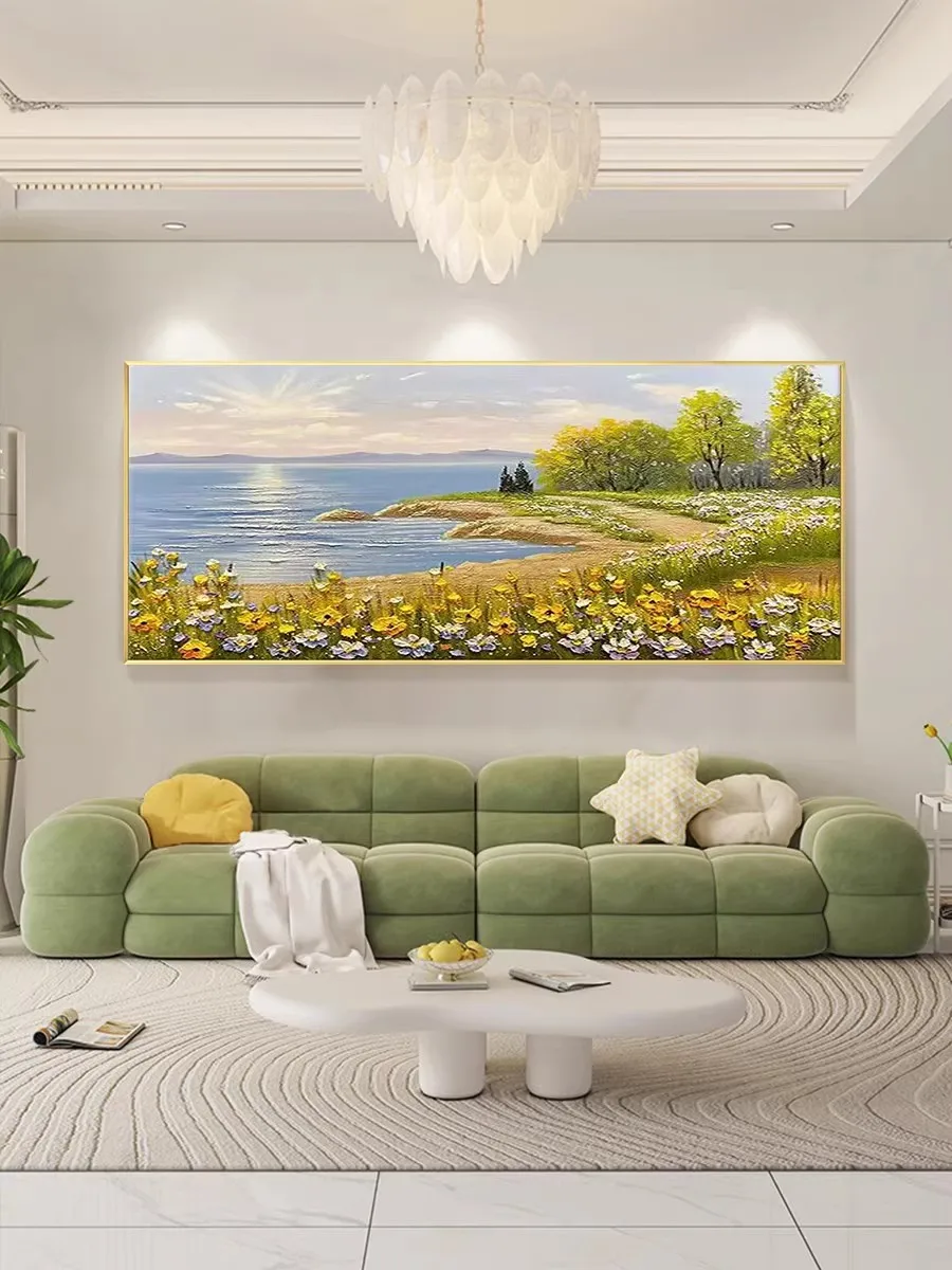 

OuzerQing100% Hand Painted Oil Painting On Canvas Abstract Ocean Landscape Picture Wall Art Living Room Home Decoration Unframed