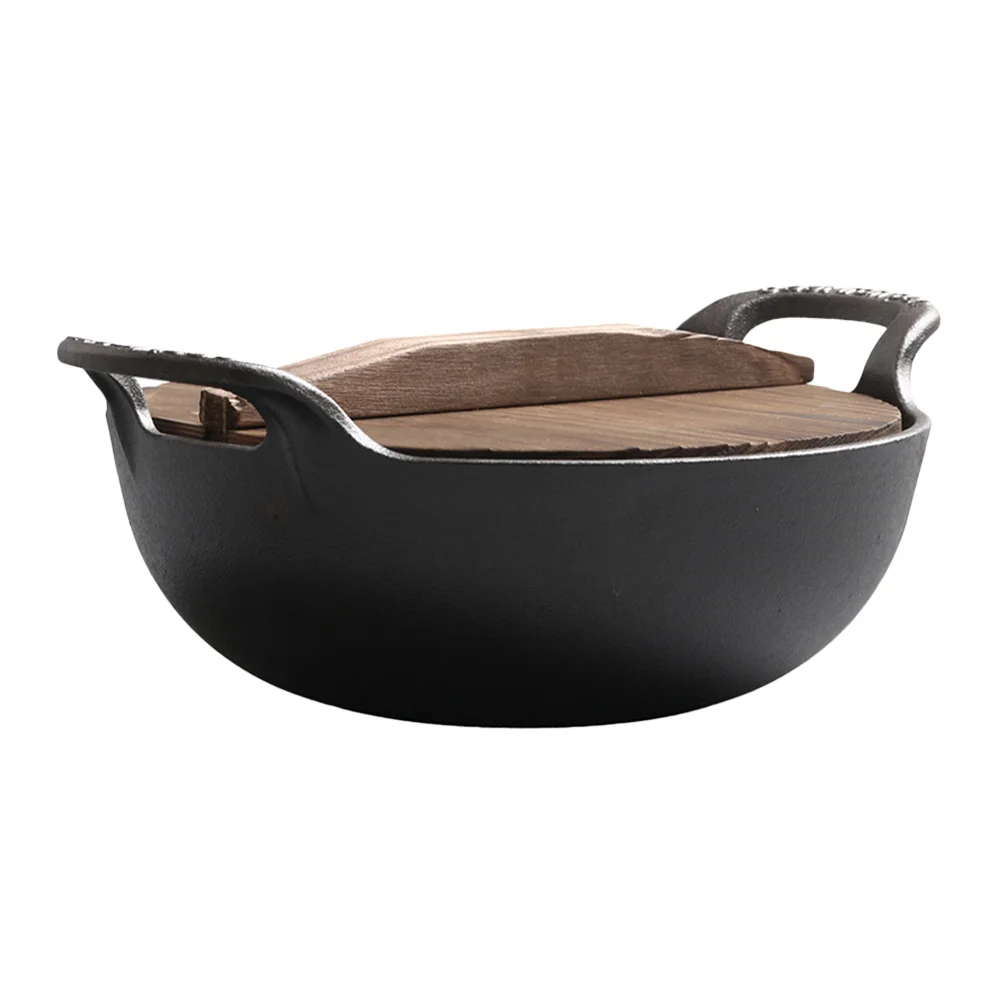 

Outdoor Cast Iron Pot Cooking Boiler Non-sticky Hanging for Hot Soup Camping Pots Picnic Cookware Pan