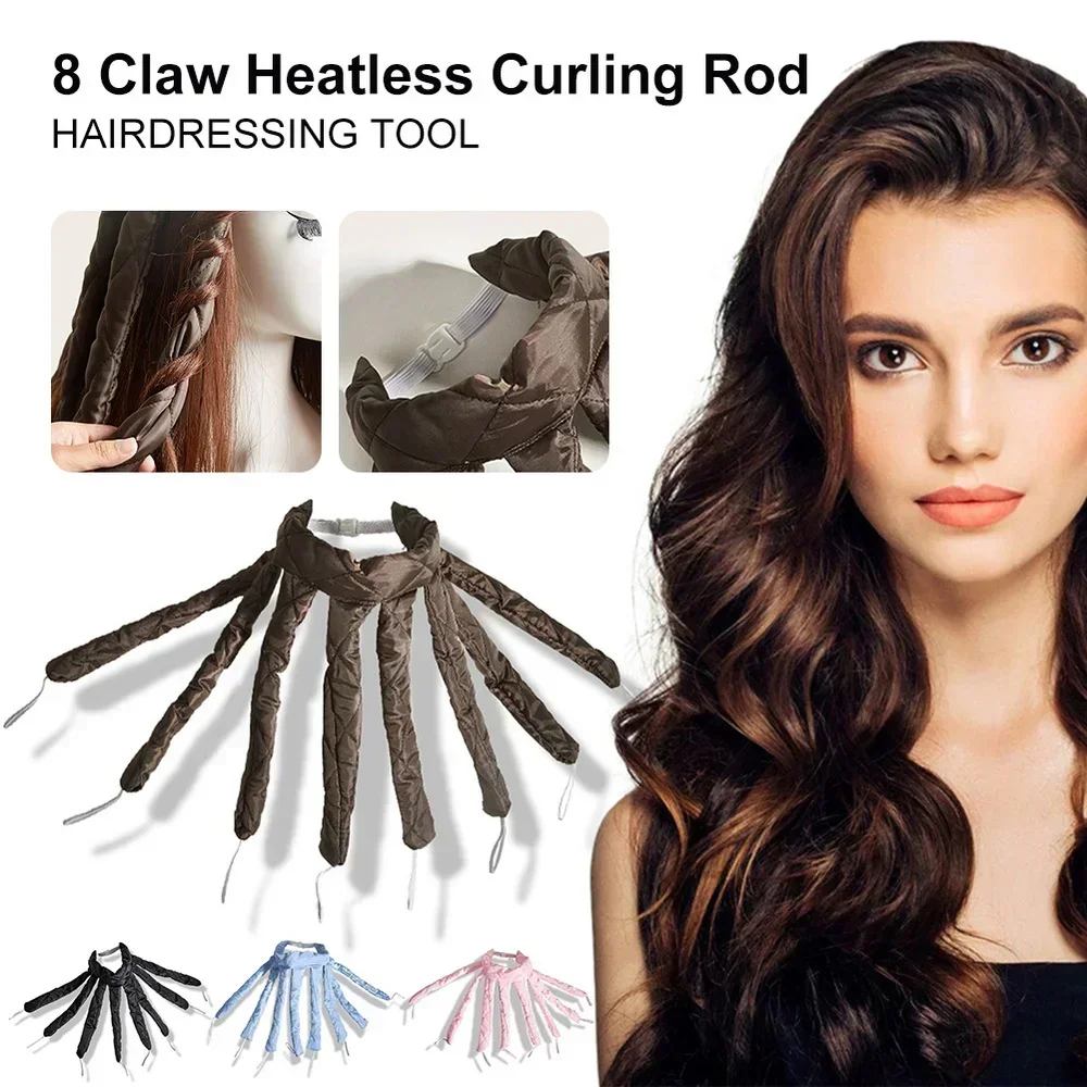 Heatless Hair Curling Tools Styling Tool Velcro Strap Octopus Curl Rollers Soft Curling Rod Headband Lazy Sleeping Foam Curls Wave 1pc