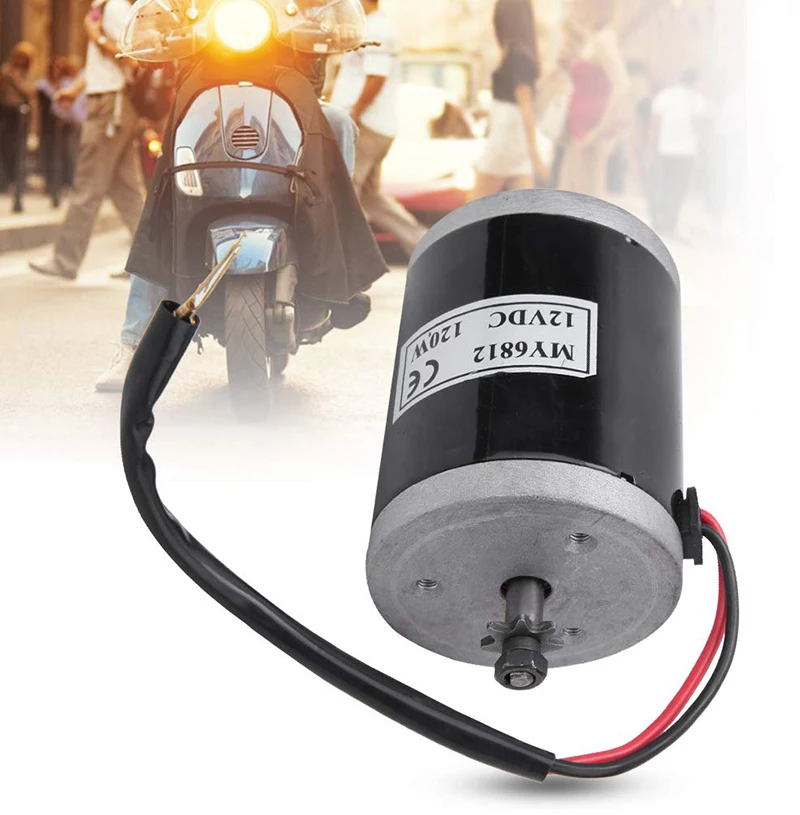스프로킷 포함 고속 모터, 스쿠터 소형 브러시 모터, MY6812 DC 150W, 120W, 100W, 12V, 24V