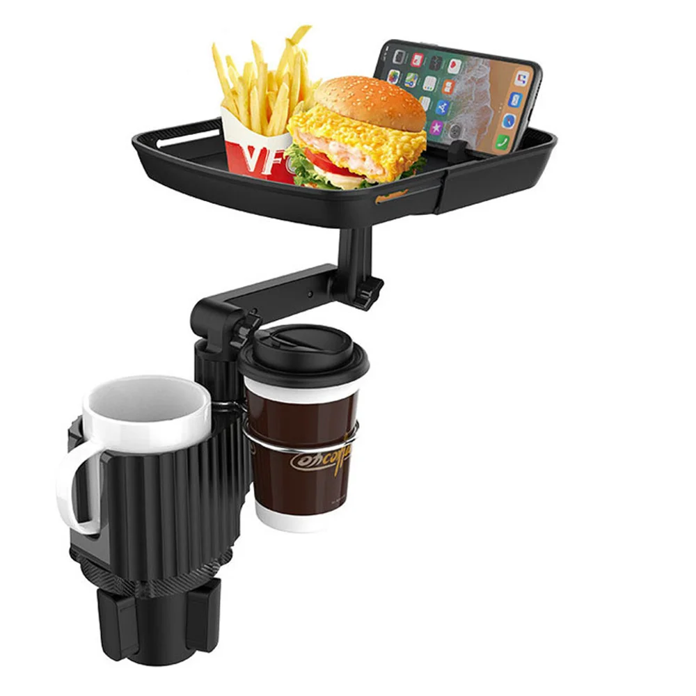 

New Multifuntional Car Phone Holder Tray Beverage Coffee Small Table Food Shelf Water Cup Cell Phone Holder for All Mobile Phone