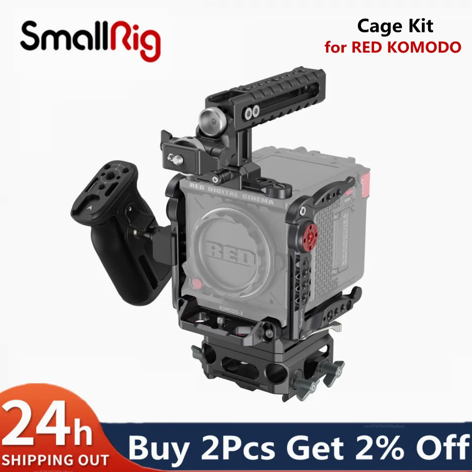 Kit Gabbia Smallrig Per Komodo Rosso/Komodo-X Con Impugnatura Laterale Girevole Ergonomica In Fibra Di Carbonio Accessorio Per Fotocamera 4110 4111 43