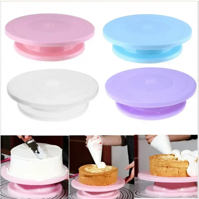 Description Picture 2 of itemCake Rotary Table Mini Plastic Fondant Cake Turntable Revolving Platform Round Cookie Stand Rotating Home Kitchen Accessory
