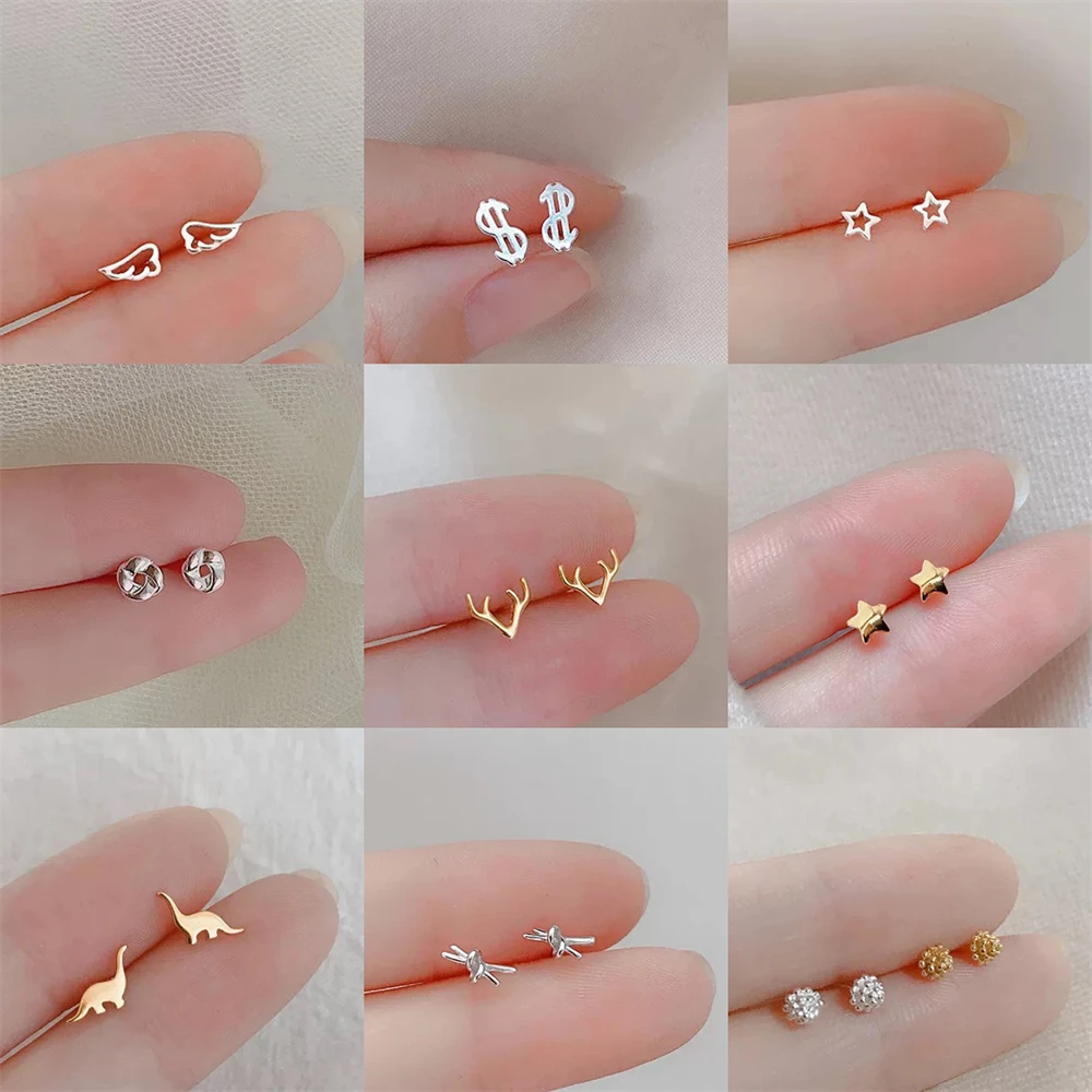 

925 Silver Needles Fashion Minimalist Earrings Cute Stud Earrings New Sweet Romantic Fashion Earring for Women Girl Jewelry