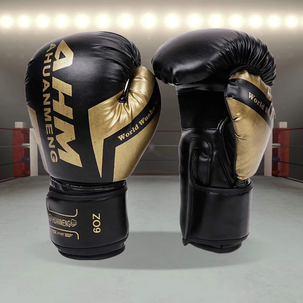 Muay Thai Competition Gloves PU Leather Sponge Professional Boxing Gloves Training Mitts Breathable Sanda for Kids Adult