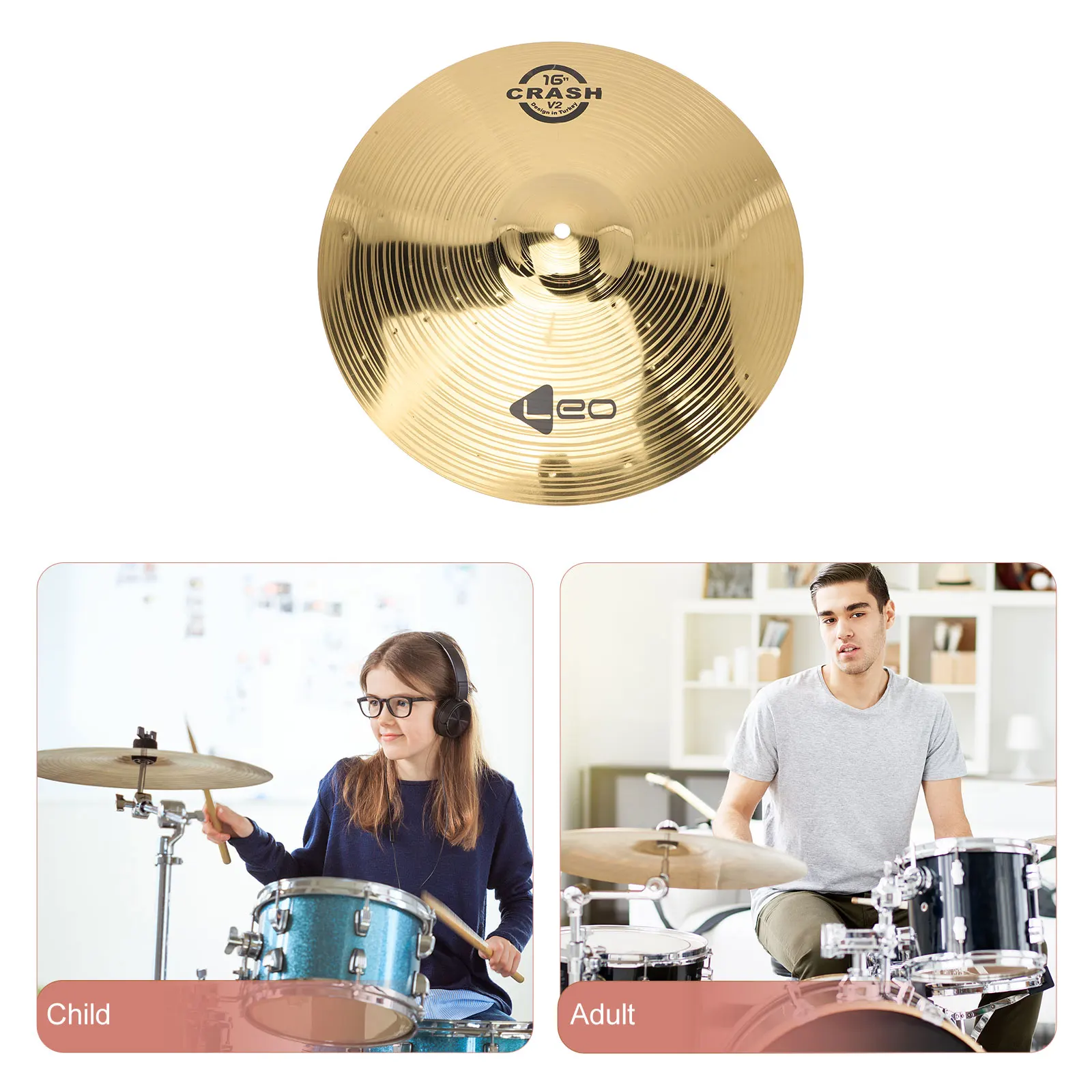 Jazz Drum Professional Cymbal Cymbal Drum Kit Anti-rust Frame Fadeless Musical Instrument Accessories