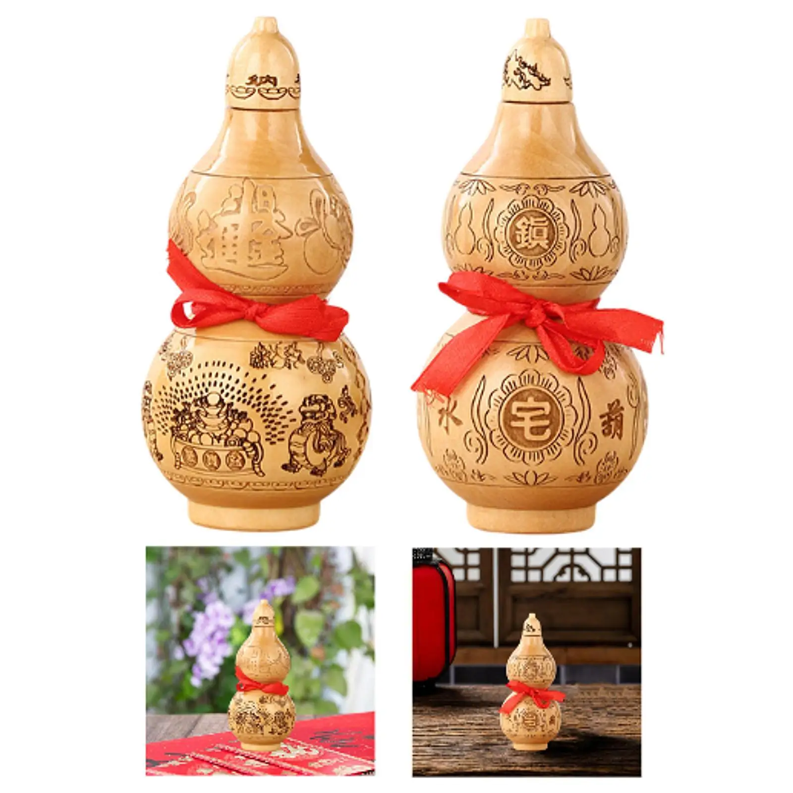 Gourd Ornament Multipurpose Statue Wu Lou for Outdoor Living Room Bookshelf