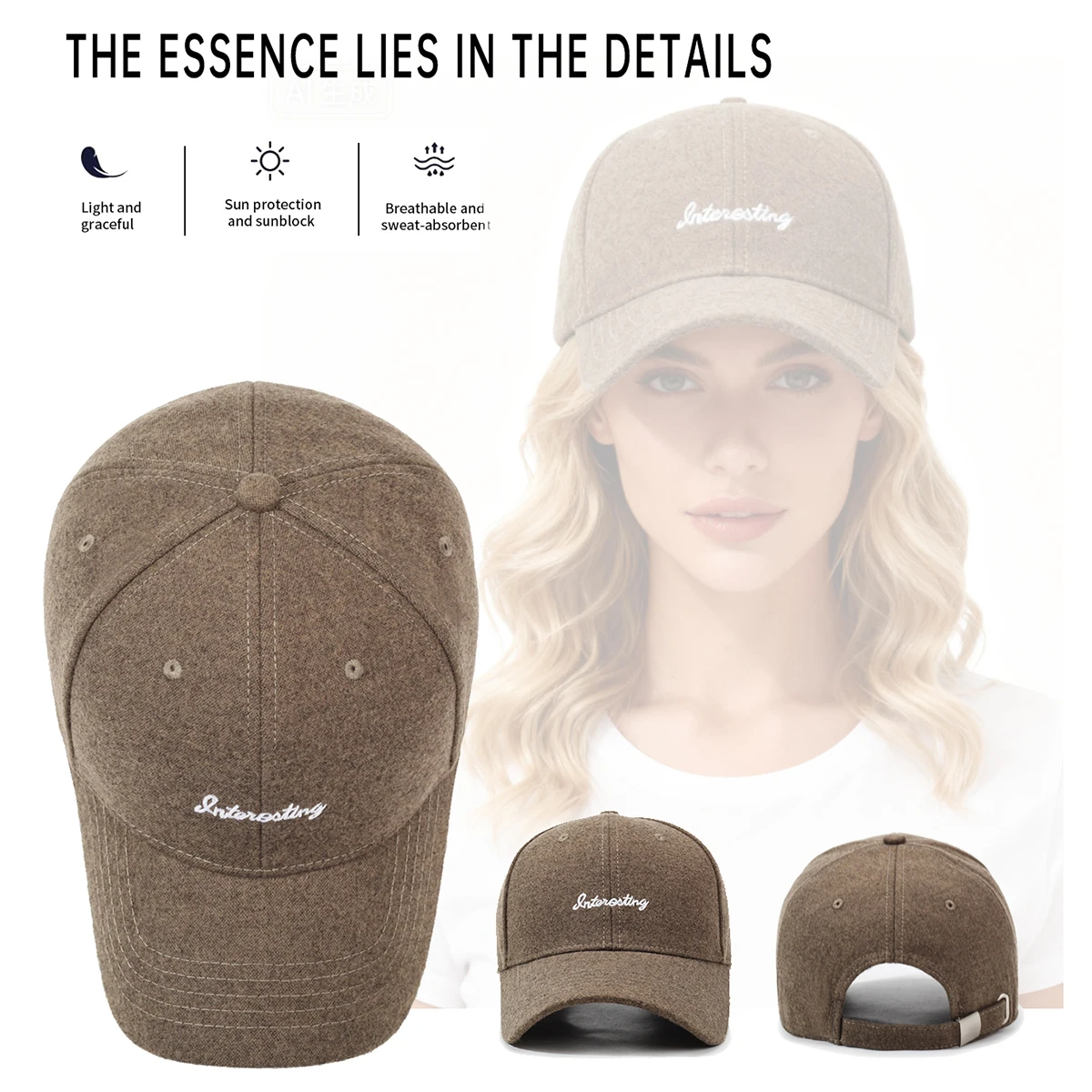 Autumn and Winter Outdoor Hard-Top Baseball Cap for Men, Sunshade, Warm, Cold-Proof, Duckbill Cap for Women, Makes Face Look Smaller, Versatile, Letter Embroidery