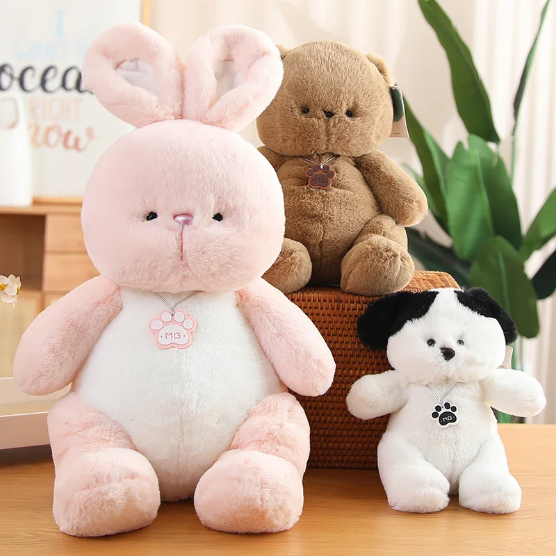 

Kawaii Chubby Fluffy Plushie Rabbit&Cat&Bear&Dog&Duck Toys Super Soft Stuffed Fat Animals Peluche Nice Birthday Gift For Kids