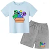 Summer Rainbow Friend Printed Short Sleeved Children T-shirt + Shorts 2pcs Set 3-12 Years Boy Girl Clothing Kid  Fashion Suit 5