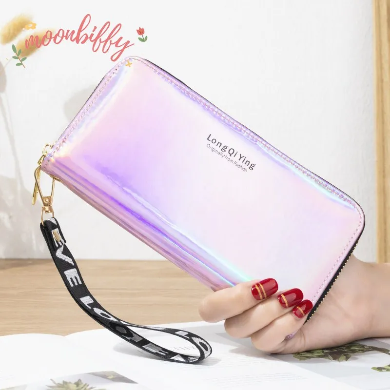 

Lady Purses PU Leather Women Wallets Purse Good Quality Double Zipper Woman Wallet Cards ID Holder Long Moneybag Wristlet Bags