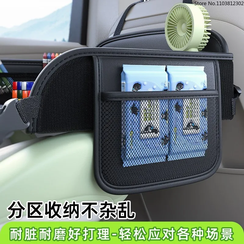 Organizer per Sedile Auto con Tavolino Pieghevole, Borsa Multi-Tasca per Bambini, Vassoio da Viaggio per Auto e Gite su Strada - immagine 3