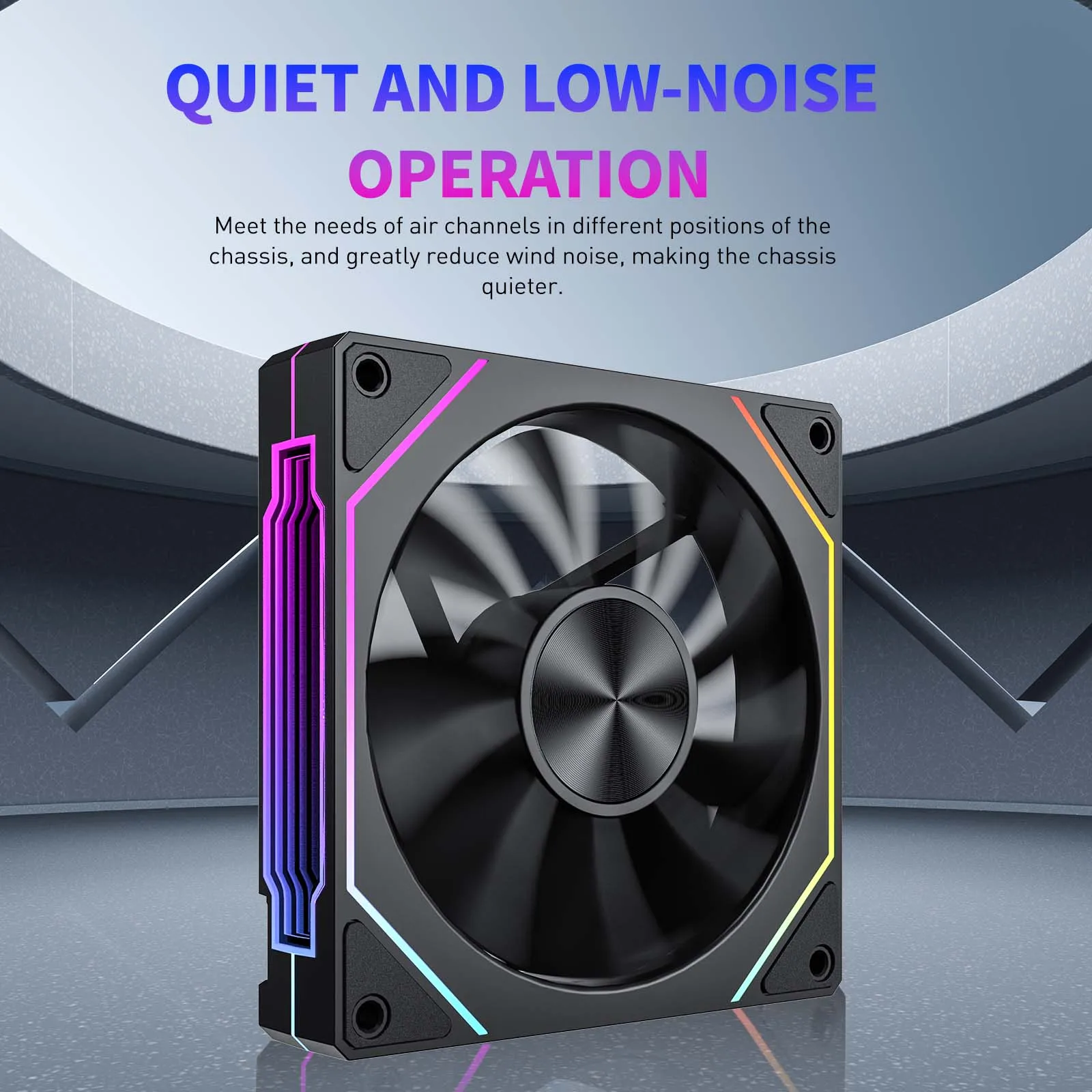 Computer Chassis Fan LDPCSJ OEM PRISM 5 PRO 12cm ARGB 4 Pin PWM Quiet Cooling Fan 12V Large Air Volume 45.2CFM/600-1800RPM