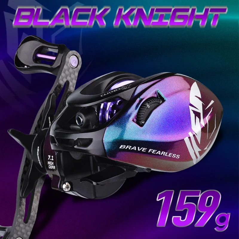 

LEYDUN New BLACK KNIGHT II Fishing Reels Ultralight Baitcasting Reel 7.1:1 Gear Ratio Magnetic Brake System Reel Fishing Tackle